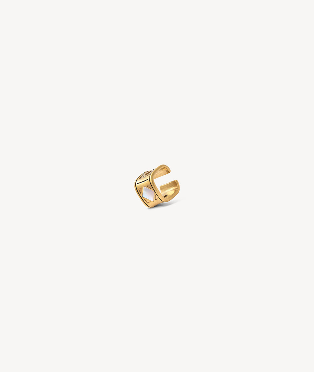 Earcuff or mat carré et nacre SHOMA VG 3.5mm