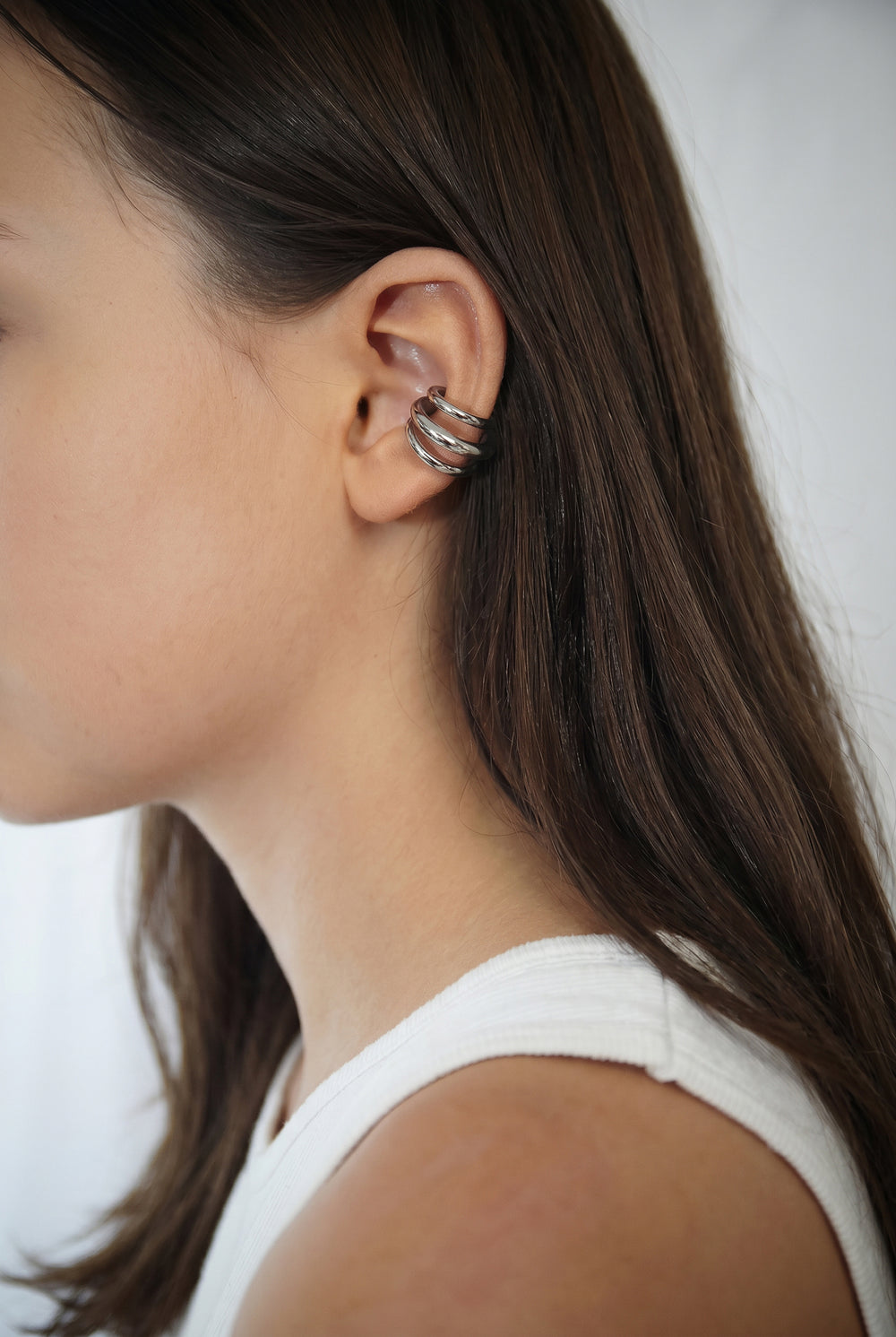 Earcuff triple argent APEX S ouverture 3.5MM