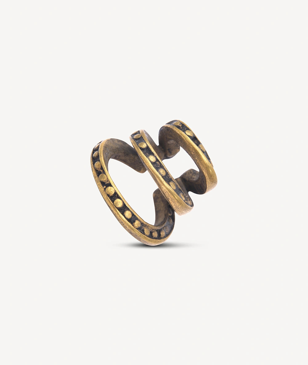 Ear cuff triple doré et rivets effet vintage DARK RIDLEY VG